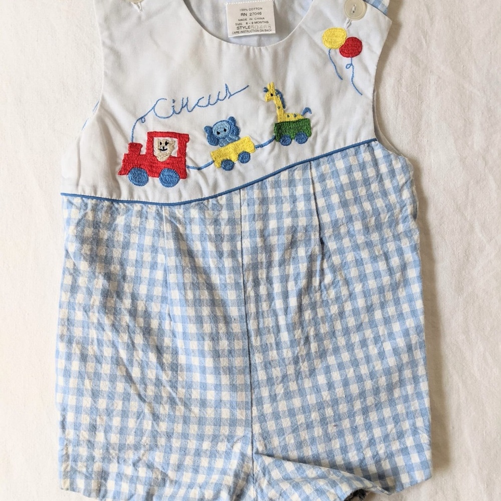 Circus Bubble Romper 6-9 months GUC